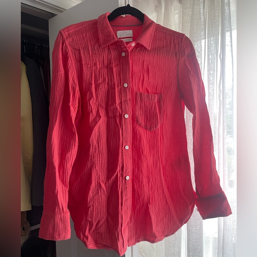 Jcrew - Classic Red Button Down Top - image 1